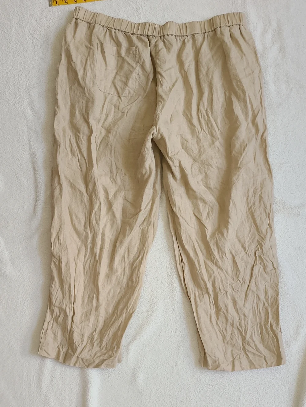 Quince 100% European Linen Cropped Wide Leg Pants Driftwood Tan XL